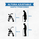 Andador plegable | Asiento y respaldo | Aluminio | Cesta | Para ancianos | Burdeos | Prado | Mobiclinic - Foto 1
