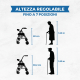 Andador plegable | Asiento y respaldo | Aluminio | Cesta | Para ancianos | Verde | Prado | Mobiclinic - Foto 8