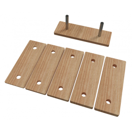 Juego de alzas con soporte de madera en forma rectangular