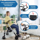 Andador plegable | Aluminio | Asiento y respaldo | Frenos por presión | 4 ruedas | Premium | Dehesa | Mobiclinic - Foto 6