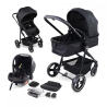 Silla paseo 3 en 1 | Plegable | I-size |Filtro UV50+| Mosquitera, saco, burbuja lluvia | Peso máx. 22kg| Gris |Darky |Mobiclinic