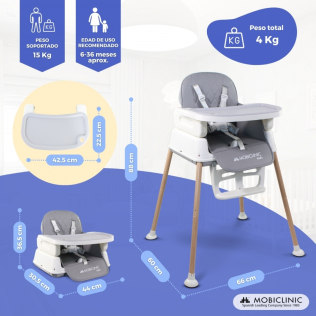 Trona para bebé Evolutiva Plegable en Bandeja