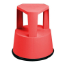 Taburete con ruedas retráctiles | Base antideslizante | Color rojo | Polipropileno