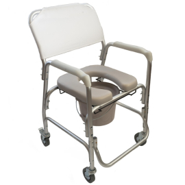 Silla para baño| Con inodoro | Con ruedas | Aluminio | Móvil