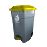 Contenedor papelera | Apertura de pedal | 70 L | con ruedas y asa