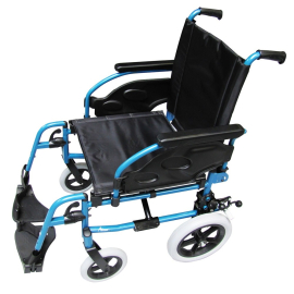 Silla de ruedas plegable | Ortopédica | Acero| Azul | Action1R...
