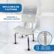 Silla de baño | Regulable en altura | Aluminio | Respaldo | Olivo | Mobiclinic - Foto 4