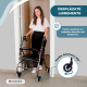 Andador | Plegable | Aluminio | Frenos en manetas | Asiento y respaldo | 4 ruedas | Burdeos | Escorial | Mobiclinic - Foto 6