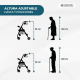 Andador | Plegable | Aluminio | Frenos en manetas | Asiento y respaldo | 4 ruedas | Azul | Escorial | Mobiclinic - Foto 1