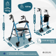 Andador | Plegable | Aluminio | Frenos en manetas | Asiento y respaldo | 4 ruedas | Azul | Escorial | Mobiclinic - Foto 3