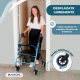 Andador | Plegable | Aluminio | Frenos en manetas | Asiento y respaldo | 4 ruedas | Azul | Escorial | Mobiclinic - Foto 7