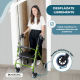 Andador | Plegable | Aluminio | Frenos en manetas | Asiento y respaldo | 4 ruedas | Verde | Escorial | Mobiclinic - Foto 6