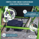 Andador | Plegable | Aluminio | Frenos en manetas | Asiento y respaldo | 4 ruedas | Verde | Escorial | Mobiclinic - Foto 7