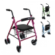 Andador plegable | Asiento y respaldo | Aluminio | Cesta | Para ancianos | Rosa | Prado | Mobiclinic - Foto 1