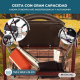 Andador plegable | Asiento y respaldo | Aluminio | Cesta | Para ancianos | Burdeos | Prado | Mobiclinic - Foto 7