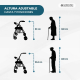 Andador plegable | Asiento y respaldo | Aluminio | Cesta | Para ancianos | Rosa | Prado | Mobiclinic - Foto 1