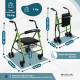Andador plegable | Asiento y respaldo | Aluminio | Cesta | Para ancianos | Verde | Prado | Mobiclinic - Foto 2