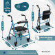 Andador plegable | Asiento y respaldo | Aluminio | Cesta | Para ancianos | Azul | Prado | Mobiclinic - Foto 2