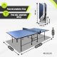 Mesa de Ping Pong | Plegable y portátil | Diseño Profesional | Ruedas 360º | Red, palas y pelotas | Tokyo | Azul | Mobiclinic - Foto 8