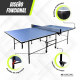 Mesa de Ping Pong | Plegable y portátil | Diseño Profesional | Ruedas 360º | Red, palas y pelotas | Tokyo | Azul | Mobiclinic - Foto 11