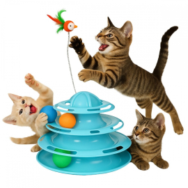 Juego interactivo para gatos | Estimulación sensorial | Compacto | Actividad física | Diseño en torre | Catplay | Mobiclinic