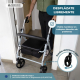 Andador con ruedas | Plegable | Aluminio | Frenos en manetas | Asiento y respaldo | Gris | Sofía | Mobiclinic - Foto 7