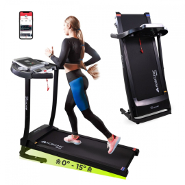 Cinta correr andar plegable|Bluetooth altavoz|12km/h|Sistema elevación|App pantalla LCD 139x62x114cm|Silenciosa|ETNA|Mobiclinic