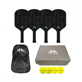 Set Pickleball | 4 raquetas de Fibra de Vidrio | 4 pelotas | Bolsa de transporte | Grip Antideslizante | Mobiall | Mobiclinic