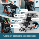 Silla de ruedas para tránsito | Asiento 34 cm | Plegable | Aluminio negro | Frenos en manetas | Negro | Saturno | Mobiclinic - Foto 4