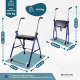 Andador para ancianos | Plegable | Asiento | 2 ruedas | Azul | Emérita | Mobiclinic - Foto 1