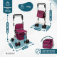 Carro de la compra andador | 4 ruedas | Hasta 120 Kg | Plegable | Con bolsa | Sistema de frenado | Fucsia| Coliseo | Mobiclinic - Foto 3