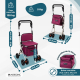 Carro de la compra andador | 4 ruedas | Hasta 120 Kg | Plegable | Con bolsa | Sistema de frenado | Fucsia| Coliseo | Mobiclinic - Foto 2