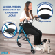 Andador ortopédico | Plegable | Frenos de maneta | 4 ruedas | Asiento y respaldo | TURIA | Clinicalfy - Foto 16