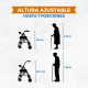 Andador para adultos | Plegable | Aluminio | Asiento y respaldo | Verde | Paterna | Clinicalfy - Foto 8