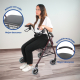 Andador para adultos | Plegable | Aluminio | Asiento y respaldo | Burdeos | Paterna | Clinicalfy - Foto 16
