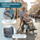 Silla de ruedas plegable | Manual | Acero | Reposapiés abatibles | Frenos dobles | Asiento acolchado | Faraón | Mobiclinic - Foto 6