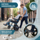 Silla de ruedas plegable | Manual | Acero | Reposapiés abatibles | Frenos dobles | Asiento acolchado | Faraón | Mobiclinic - Foto 8