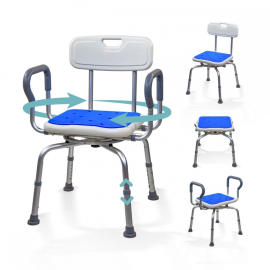 Banqueta de baño giratoria | Asiento 360º | Ajustable en...