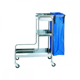 Carro de fácil limpieza acero inox. 18/8, bolsa + ruedas