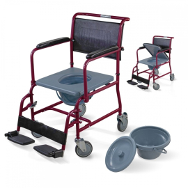 Silla inodoro | Con tapa | Reposabrazos abatibles | Reposapiés...