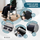 Silla WC con ruedas | Reposabrazos abatibles | Reposapiés extraíbles | Gris | Ancla | Mobiclinic - Foto 3