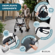 Andador | Plegable | Aluminio | Frenos en manetas | Asiento y respaldo | 4 ruedas | Negro Mate | Escorial | Mobiclinic - Foto 5