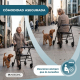 Andador | Plegable | Aluminio | Frenos en manetas | Asiento y respaldo | 4 ruedas | Negro Mate | Escorial | Mobiclinic - Foto 8