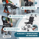 Silla de ruedas | Tránsito | Asiento 30 cm | Plegable | Aluminio | Ruedas pequeñas | Frenos Manetas | Neptuno | Mobiclinic - Foto 4