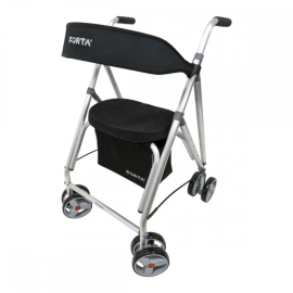 Andador con asiento | Aluminio | 4 ruedas | Negro | Kanguro HD...