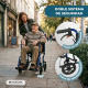 Silla de tránsito | Plegable | Reposapiés Desmontable | Freno en empuñaduras y ruedas | Acero | Napoli | Mobiclinic - Foto 4