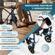Silla de tránsito | Plegable | Reposapiés Desmontable | Freno en empuñaduras y ruedas | Acero | Napoli | Mobiclinic - Foto 5