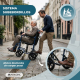 Silla de tránsito | Plegable | Reposapiés Desmontable | Freno en empuñaduras y ruedas | Acero | Napoli | Mobiclinic - Foto 7
