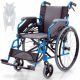 Silla de ruedas plegable | Aluminio | Respaldo partido | Reposabrazos abatibles | Azul | Bolonia | Mobiclinic - Foto 1
