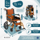 Silla de ruedas | Plegable | Aluminio | Freno en manetas | Reposapiés | Reposabrazos | Naranja | Pirámide | Mobiclinic - Foto 3